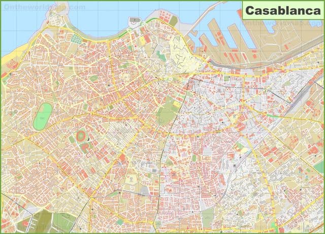 Mapa das ruas de Casablanca